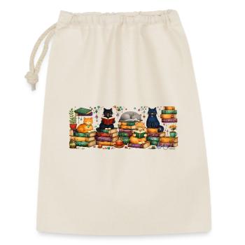 Reading cats with stacks of books - Gift Bag 30 x 45 cm - nature - Front