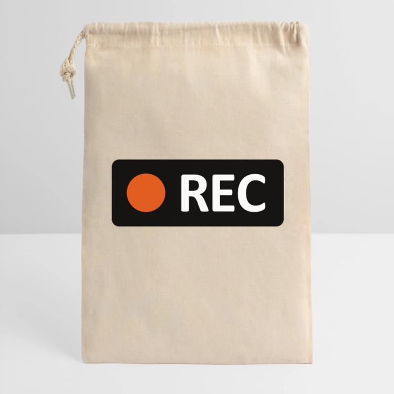 Camera REC recording button. Record, live, rec Gift Bag 30 x 45 cm