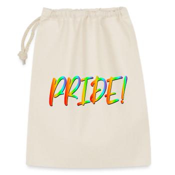 SCHRIFTZUG PRIDE - LGBTQ COMMUNITY - Geschenkbeutel aus Baumwolle (30 x 45 cm) - Natur - Vorne