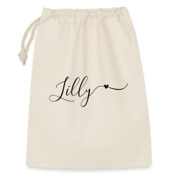 Lilly Name Vorname Dekorativ - Geschenkbeutel aus Baumwolle (30 x 45 cm) - Natur - Vorne