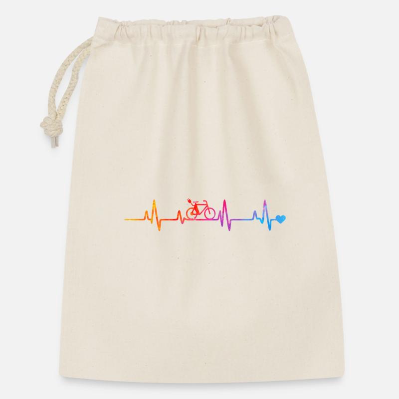 Radfahrer im Herzrhythmus Gradient - Geschenkbeutel aus Baumwolle (30 x 45 cm) - Natur