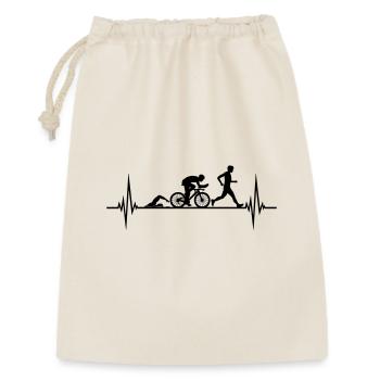 Herzschlag Sport Triathlon - Geschenkbeutel aus Baumwolle (30 x 45 cm) - Natur - Vorne