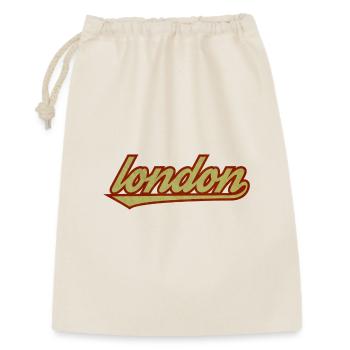 London Retro Script Logo - Geschenkbeutel aus Baumwolle (30 x 45 cm) - Natur - Vorne