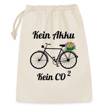 Fahrrad ohne Akku - Geschenkbeutel aus Baumwolle (30 x 45 cm) - Natur - Vorne