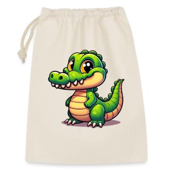 Alligator-Krokodil - Geschenkbeutel aus Baumwolle (30 x 45 cm) - Natur - Vorne