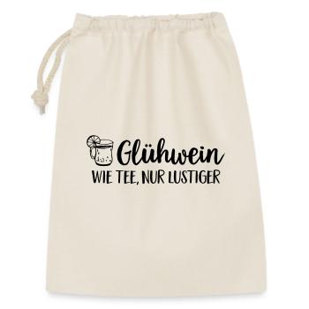 Glühwein Glühweintasse Spruch Weihnachten - Geschenkbeutel aus Baumwolle (30 x 45 cm) - Natur - Vorne