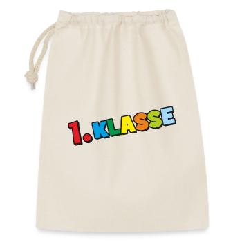 1. Klasse - Bunte Buchstaben Schulanfang Design - Geschenkbeutel aus Baumwolle (30 x 45 cm) - Natur - Vorne