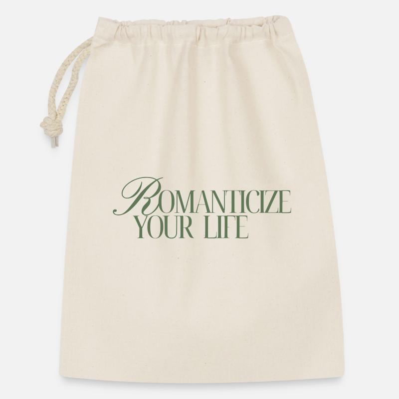 Romanticize your Life - Geschenkbeutel aus Baumwolle (30 x 45 cm) - Natur