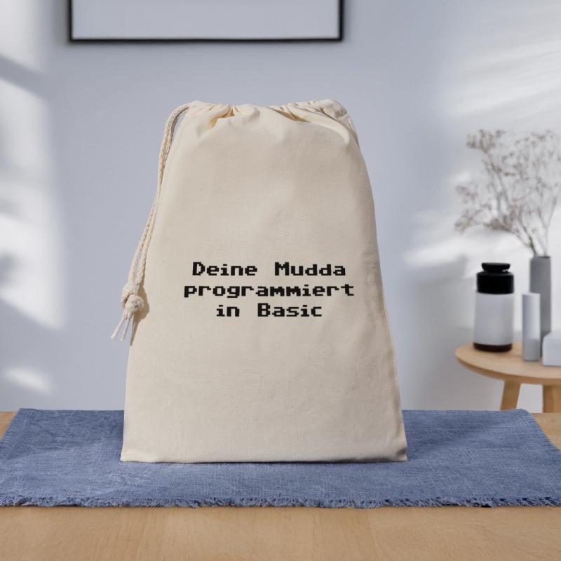 Deine Mudda programmiert in Basic Geschenkbeutel aus Baumwolle (30 x 45 cm)