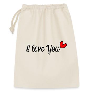 I LOVE YOU. LOVE. COUPLE. JUST MARRIED. Bachelorette party - Gift Bag 30 x 45 cm - nature - Front