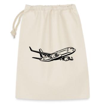 Flugzeug - Geschenkbeutel aus Baumwolle (30 x 45 cm) - Natur - Vorne