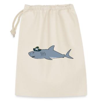 Requin pirate Crâne croisé drôle, cadeau océan - Sac cadeau 30 x 45 cm - nature - Devant