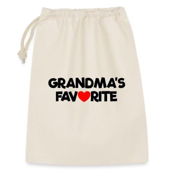 Favorite Grandchild Red Heart Grandma's Favorite - Geschenkbeutel aus Baumwolle (30 x 45 cm) - Natur - Vorne