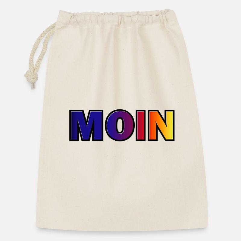MOIN Gradient Typo Druck - Geschenkbeutel aus Baumwolle (30 x 45 cm) - Natur