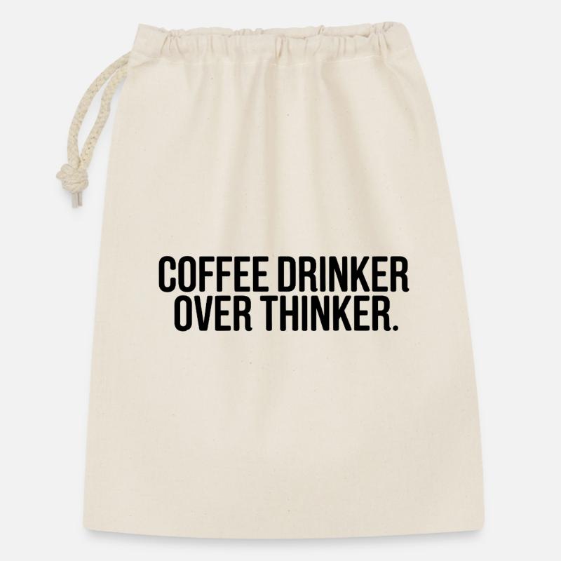 Coffee Drinker Overthinker Funny Quote - Gift Bag 30 x 45 cm - nature