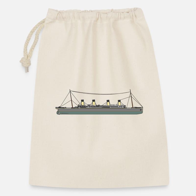 Titanic Schiff - Geschenkbeutel aus Baumwolle (30 x 45 cm) - Natur