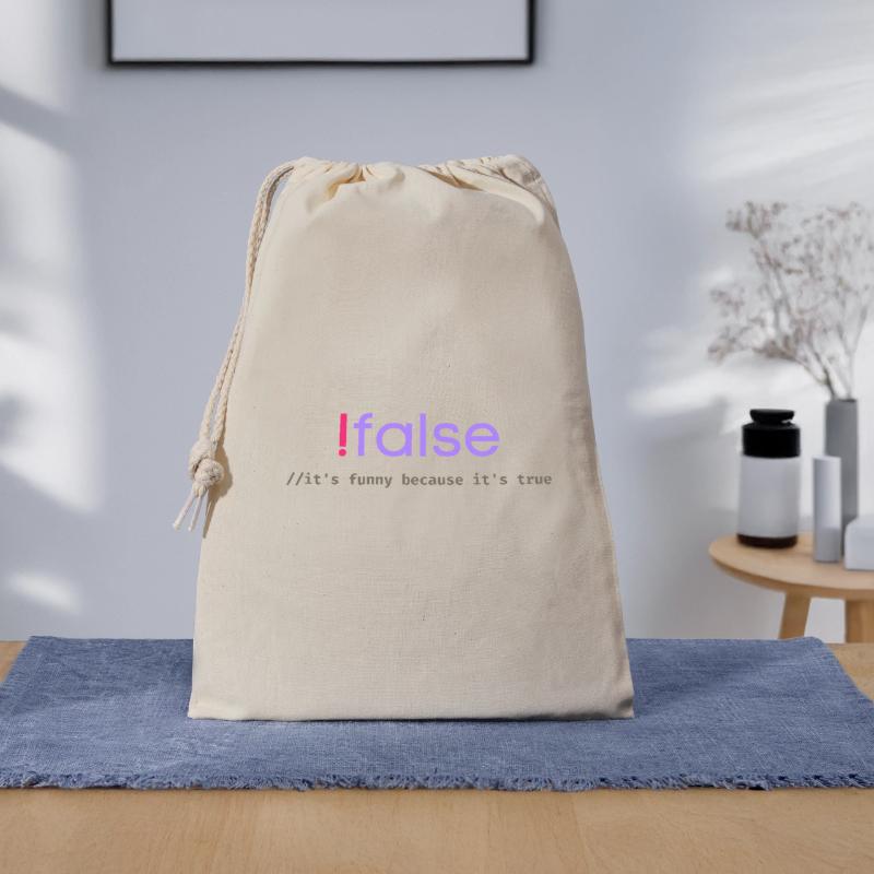 Jeu de mots sur la programmation Ifalse Funny Coder Sac cadeau 30 x 45 cm