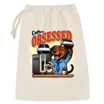 Coffee Obsessed Dachshund Humor - Gift Bag 30 x 45 cm - nature - Front