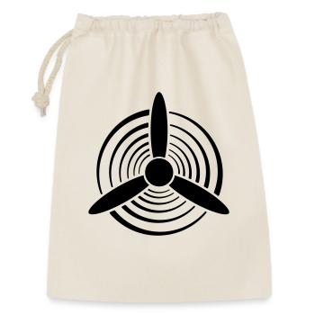 Einfarbiger grafischer Propeller - Geschenkbeutel aus Baumwolle (30 x 45 cm) - Natur - Vorne