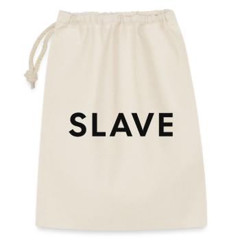 Bold “SLAVE” Typography – Submissive Pride - Gift Bag 30 x 45 cm - nature - Front