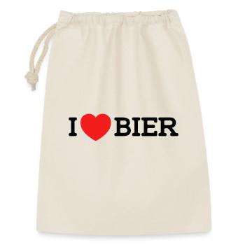 I love Bier (Farben änderbar) - Geschenkbeutel aus Baumwolle (30 x 45 cm) - Natur - Vorne