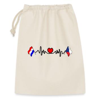 Cardio heart avec drapeau des Pays-Bas et drapeau de la République tchèque - Sac cadeau 30 x 45 cm - nature - Devant