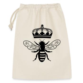 Bienenkönigin mit Krone - Geschenkbeutel aus Baumwolle (30 x 45 cm) - Natur - Vorne
