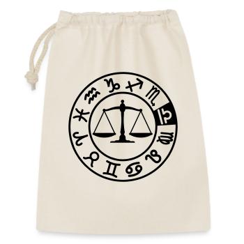 Signe du zodiaque Balance dans un cercle de 12 caractères - Sac cadeau 30 x 45 cm - nature - Devant