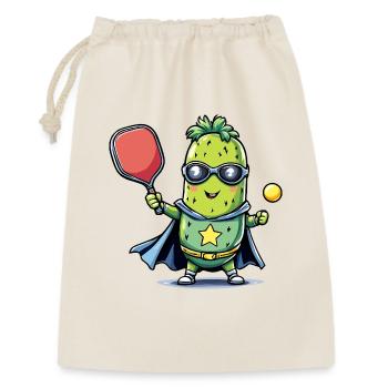 Pickleball Superheld Helden Gurke  - Geschenkbeutel aus Baumwolle (30 x 45 cm) - Natur - Vorne