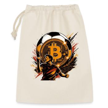 Krypto Jubel Bitcoin Power Deutschland Fußball - Geschenkbeutel aus Baumwolle (30 x 45 cm) - Natur - Vorne