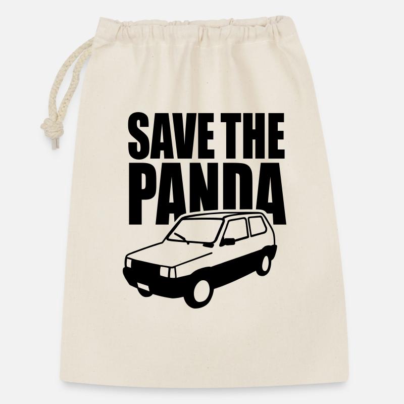 Save the panda - Geschenkbeutel aus Baumwolle (30 x 45 cm) - Natur