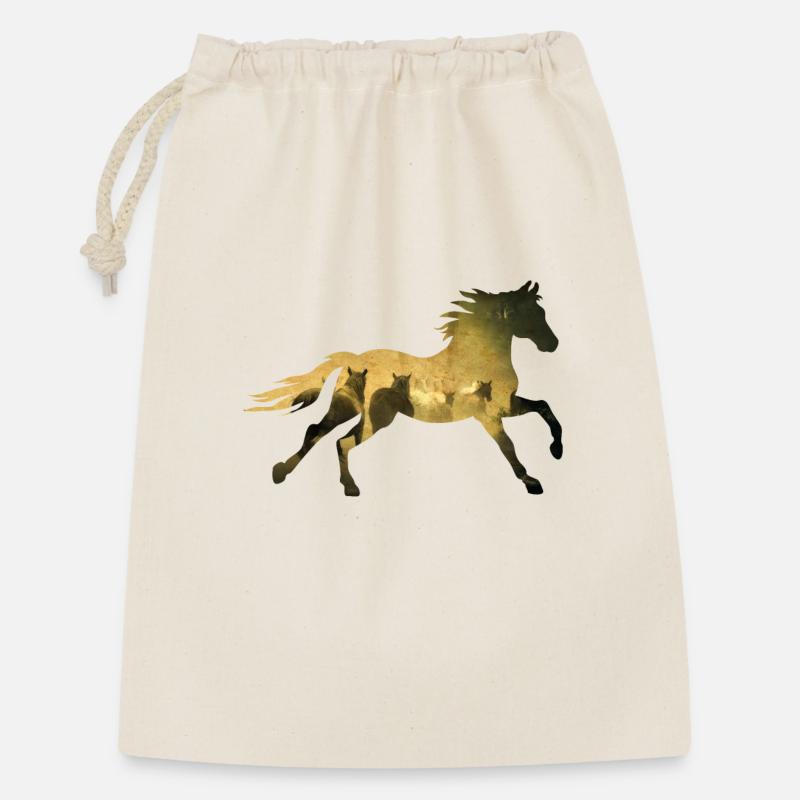 Herd at a gallop silhouette - Gift Bag 30 x 45 cm - nature