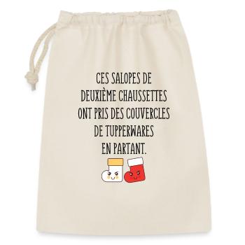 Ces Salopes de Deuxième Chaussettes - Humour noir - Sac cadeau 30 x 45 cm - nature - Devant