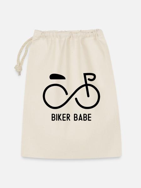 Biker Babe - Geschenkbeutel aus Baumwolle (30 x 45 cm) - Natur