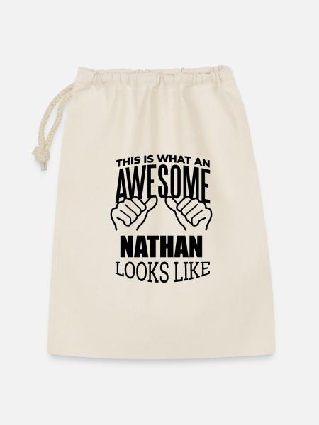 Nathan Nathan Nathan - Geschenkbeutel aus Baumwolle (30 x 45 cm) - Natur