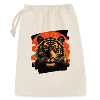 Tiger Retro - Geschenkbeutel aus Baumwolle (30 x 45 cm) - Natur - Vorne
