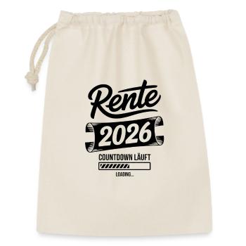 Rente 2026 Countdown Grafik - Geschenkbeutel aus Baumwolle (30 x 45 cm) - Natur - Vorne