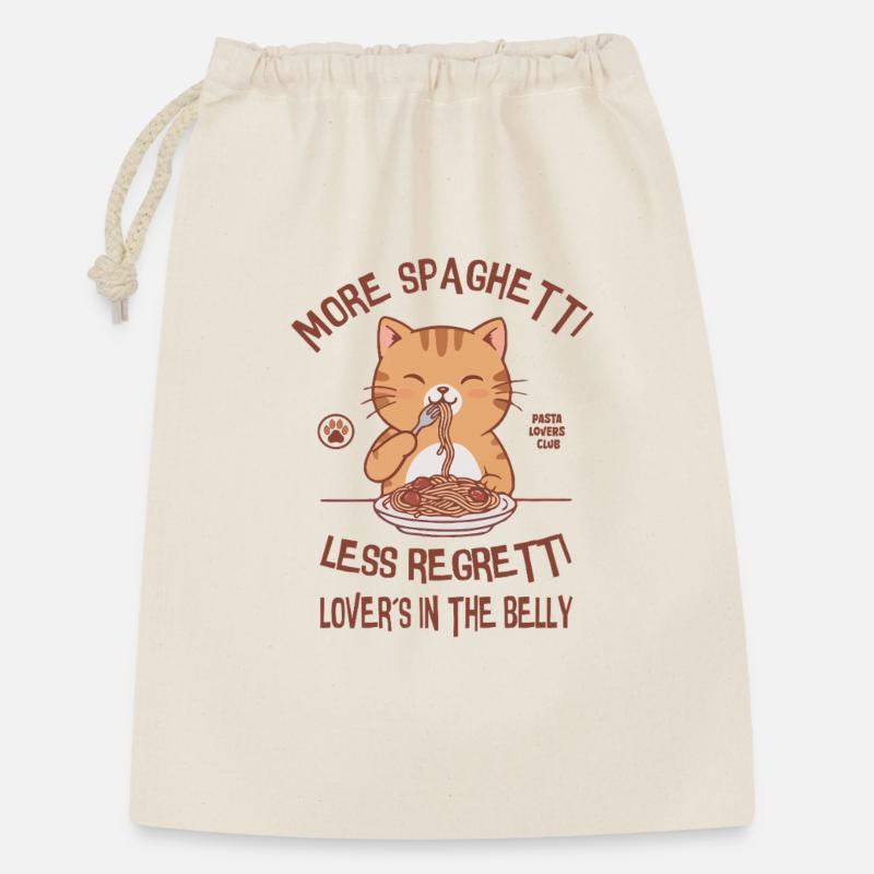 Plus de spaghettis, moins de regetti - Sac cadeau 30 x 45 cm - nature