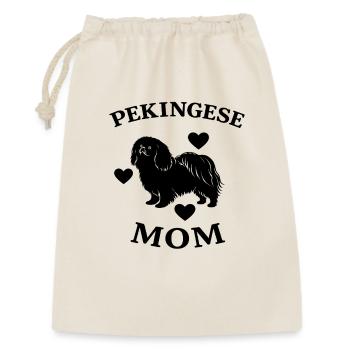 Lustiges Pekinese Mom - Geschenkbeutel aus Baumwolle (30 x 45 cm) - Natur - Vorne