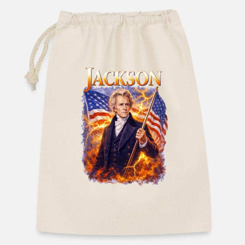 Jacksons Freiheitsheld mit Flagge - Geschenkbeutel aus Baumwolle (30 x 45 cm) - Natur