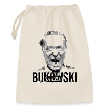 Charles Bukowski Conception de portraits pixelisés. - Sac cadeau 30 x 45 cm - nature - Devant
