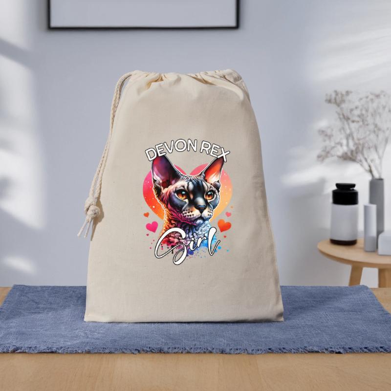 Devon Rex Mädchen Devon Rex Geschenkbeutel aus Baumwolle (30 x 45 cm)