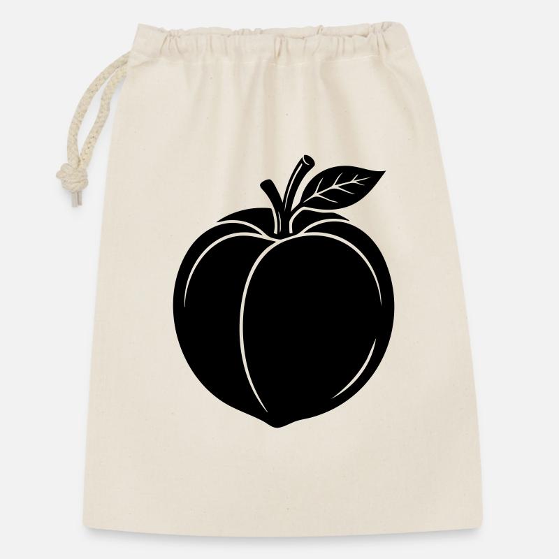 Peach Fruit Silhouette - Gift Bag 30 x 45 cm - nature