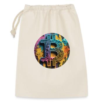 Graffiti sur le bitcoin : coloré et rebelle - Sac cadeau 30 x 45 cm - nature - Devant