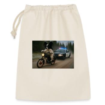 Moped von Polizeiauto gejagt - Geschenkbeutel aus Baumwolle (30 x 45 cm) - Natur - Vorne