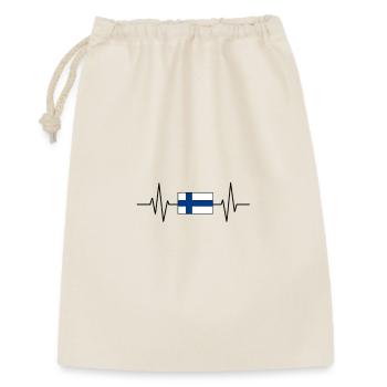 Finnish flag in heartbeat - Gift Bag 30 x 45 cm - nature - Front