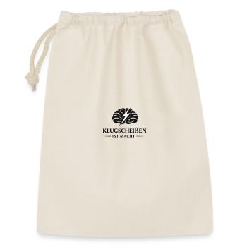 Klugscheißen ist Macht – Statement Shirt - Geschenkbeutel aus Baumwolle (30 x 45 cm) - Natur - Vorne