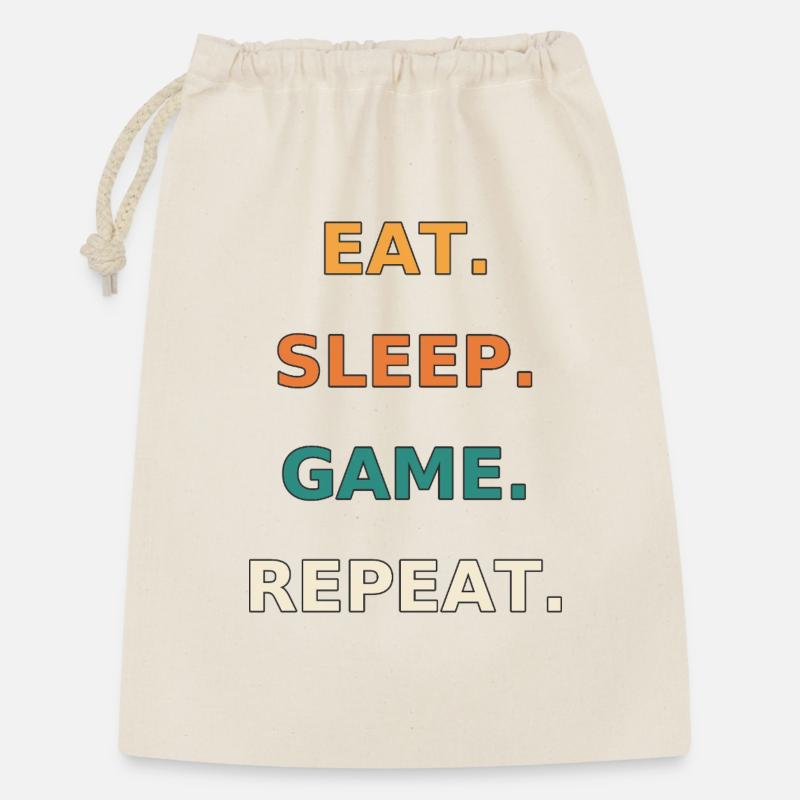 Eat. Sleep. Game. Repeat. - Gift Bag 30 x 45 cm - nature