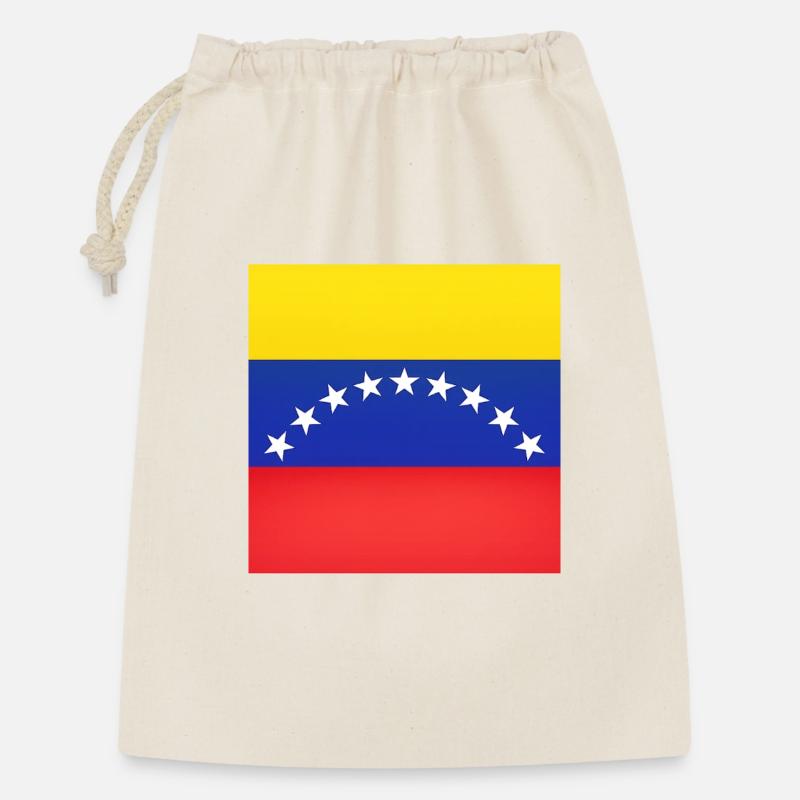 Venezuela-Flaggenbogen-Sterne - Geschenkbeutel aus Baumwolle (30 x 45 cm) - Natur