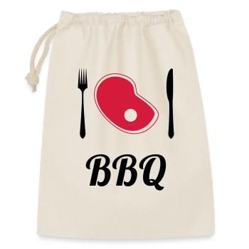 BBQ - Barbecue - Grill - Geschenkbeutel aus Baumwolle (30 x 45 cm) - Natur - Vorne